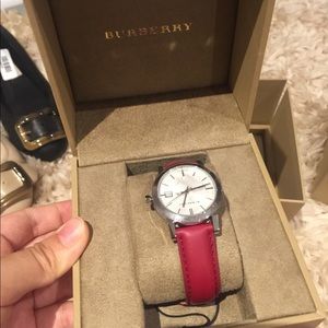 Burberry leather strap watch